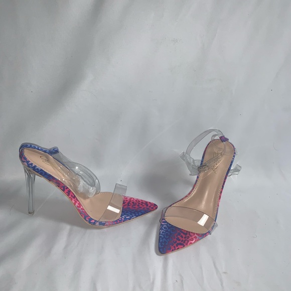 Cathy Din Shoes - Printed Clear Heel Sandal